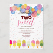 Twee zoete ijs en lolly 2e verjaardag meisje briefkaart (Voorkant)