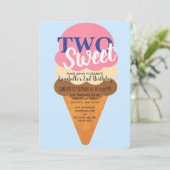 Twee zoete ijsjes kinderen tweede verjaardag kaart (Staand voorkant)