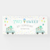 Twee zoete ijsjes, sociale verjaardagsbanner spandoek (Horizontaal)