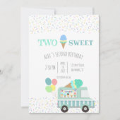 Twee zoete ijsjes sociale verjaardagsuitnodiging kaart (Voorkant)