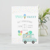 Twee zoete ijsjes sociale verjaardagsuitnodiging kaart (Staand voorkant)