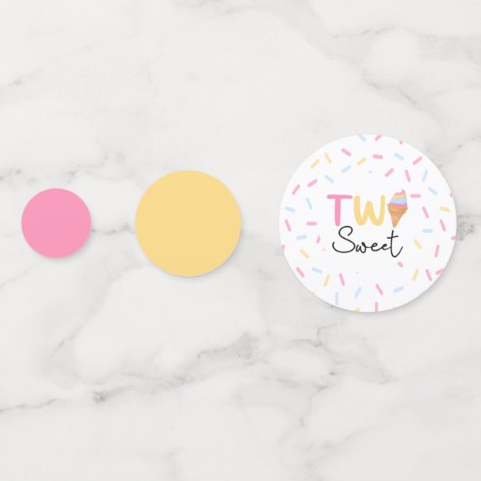 Twee zoete ijsjes Tweede 2e verjaardag feest Confetti (Voorkanten)