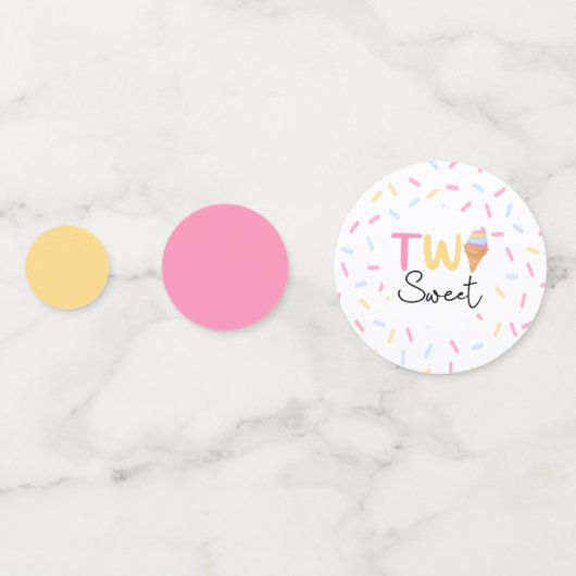 Twee zoete ijsjes Tweede 2e verjaardag feest Confetti (Achterkanten)
