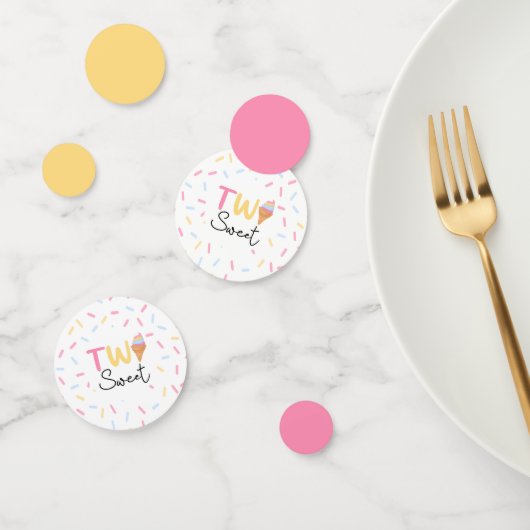 Twee zoete ijsjes Tweede 2e verjaardag feest Confetti (Groep)