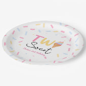 Twee zoete ijsjes Tweede 2e verjaardag feest Papieren Bordje (Gekanteld)