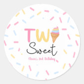 Twee zoete ijsjes Tweede 2e verjaardag feest Ronde Sticker (Voorkant)