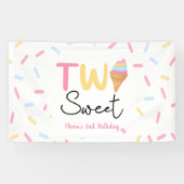 Twee zoete ijsjes Tweede 2e verjaardag feest Spandoek (Horizontaal)