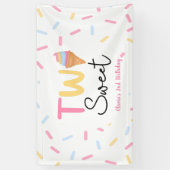 Twee zoete ijsjes Tweede 2e verjaardag feest Spandoek (Verticaal)