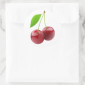 Twee zoete kersen ronde sticker (Tas)