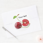 Twee zoete kersen ronde sticker (Envelop)