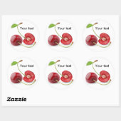 Twee zoete kersen ronde sticker (Vel)