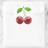 Twee zoete kersen ronde sticker (Tas)
