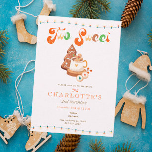 Twee Zoete Kerst Koekje Cocoa Meisje 2e Verjaardag Kaart