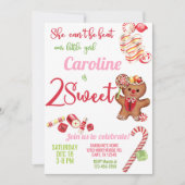 Twee zoete kerst koekjes meisje uitnodiging. kaart (Voorkant)