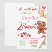 Twee zoete kerst koekjes meisje uitnodiging. kaart (Voorkant / Achterkant)