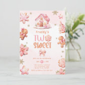 Twee zoete kerstkoekjes meisje 2e verjaardag kaart (Staand voorkant)