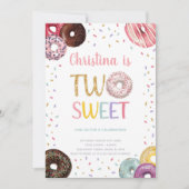 Twee zoete kleuren donut Birthday-uitnodigingen Kaart (Voorkant)