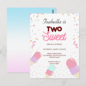 Twee zoete kleurrijke ijs Sprinkle 2de verjaardag Briefkaart (Voorkant / Achterkant)