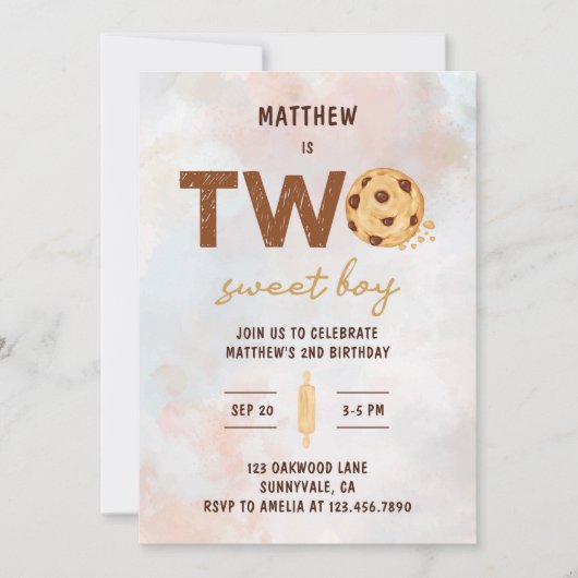 Twee zoete koekjes 2e verjaardag kaart (Voorkant)