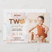 Twee zoete koekjes 2e verjaardagsfeest foto kaart (Voorkant)