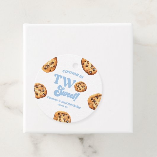 Twee zoete koekjes en melk 2e verjaardagsfeest bedankjes labels (In situ)