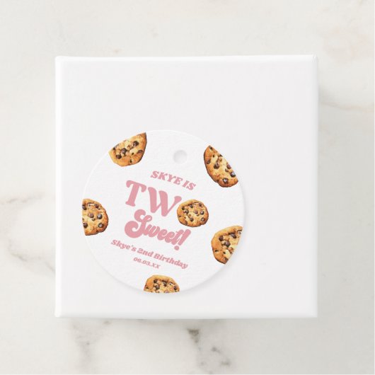 Twee zoete koekjes en melk 2e verjaardagsfeest bedankjes labels (In situ)