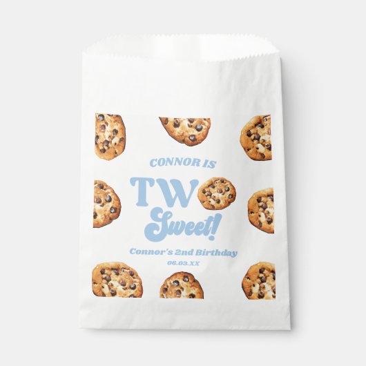 Twee zoete koekjes en melk 2e verjaardagsfeest bedankzakje (Voorkant)