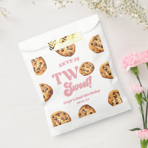Twee zoete koekjes en melk 2e verjaardagsfeest bedankzakje