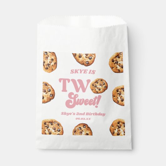 Twee zoete koekjes en melk 2e verjaardagsfeest bedankzakje (Voorkant)