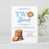 Twee zoete koekjes en melk 2e verjaardagsfeest kaart (Staand voorkant)