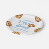 Twee zoete koekjes en melk 2e verjaardagsfeest papieren bordje (Gekanteld)