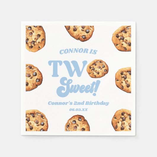 Twee zoete koekjes en melk 2e verjaardagsfeest servet (Voorkant)