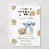 Twee zoete koekjes en melk eerste verjaardag kaart (Voorkant)