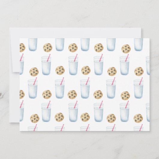 Twee zoete koekjes en melk meisje eerste verjaarda kaart (Achterkant)