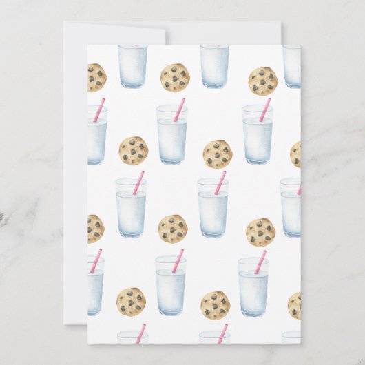 Twee zoete koekjes en melk meisje eerste verjaarda kaart (Achterkant)