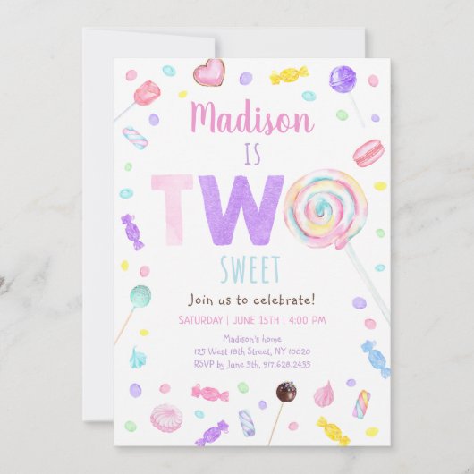 Twee zoete Lollipop-Snoep-dag Kaart (Voorkant)