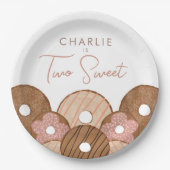 Twee zoete meisjes donut Birthday Papieren Bordje (Voorkant)