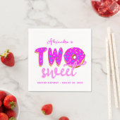 Twee zoete meisjes Donut Sprinkles Roze 2e verjaar Servet (Insitu)