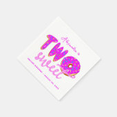 Twee zoete meisjes Donut Sprinkles Roze 2e verjaar Servet (Hoek)