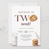 Twee zoete melk en koekjes 2e verjaardag kaart (Voorkant)