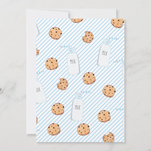 Twee zoete melk en koekjes blauwe jongen 2e verjaa kaart (Achterkant)