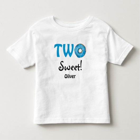 Twee zoete met blauwe donut kinder shirts (Voorkant)