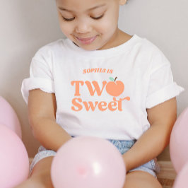 Twee Zoete Perzik Fruit Tweede 2e Verjaardagsfeest Kinder Shirts