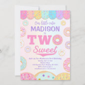 TWEE zoete regenboog donut 2e verjaardag uitnodigi Kaart (Voorkant)