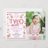 Twee zoete roze 2e verjaardag Valentijnse foto van Kaart (Voorkant)