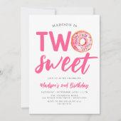 Twee zoete roze donut 2e verjaardag kaart (Voorkant)