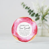 Twee zoete roze donut 2e verjaardag kaart (Staand voorkant)