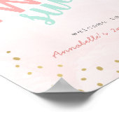 Twee zoete roze donut 2e verjaardag poster (Hoek)