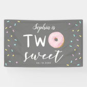 Twee zoete roze donut 2e verjaardag spandoek (Horizontaal)
