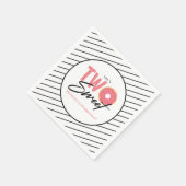 Twee zoete roze donut 2e verjaardagsfeest servet (Hoek)